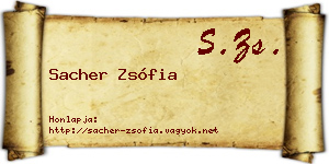 Sacher Zsófia névjegykártya