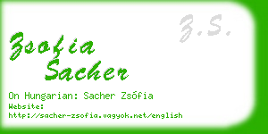 zsofia sacher business card